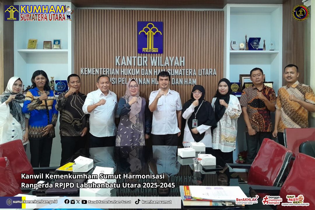 Kanwil Kemenkumham Sumut Harmonisasi Ranperda RPJPD Labuhanbatu Utara 2025-2045