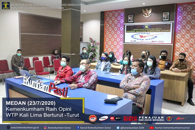 ZZKemenkumham Raih Opini WTP Kali Lima Berturut Turut