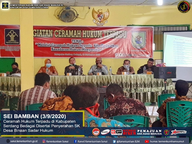 ZZTerpadu di Kabupaten Serdang Bedagai Disertai Penyerahan SK Desa Binaan Sadar Hukum