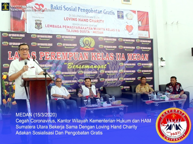 zCegah Coronavirus Kantor Wilayah Kementerian Hukum dan HAM Sumatera Utara Bekerja Sama Dengan Loving Hand Charity Adakan Sosialisasi Dan Pengobatan Gratis 